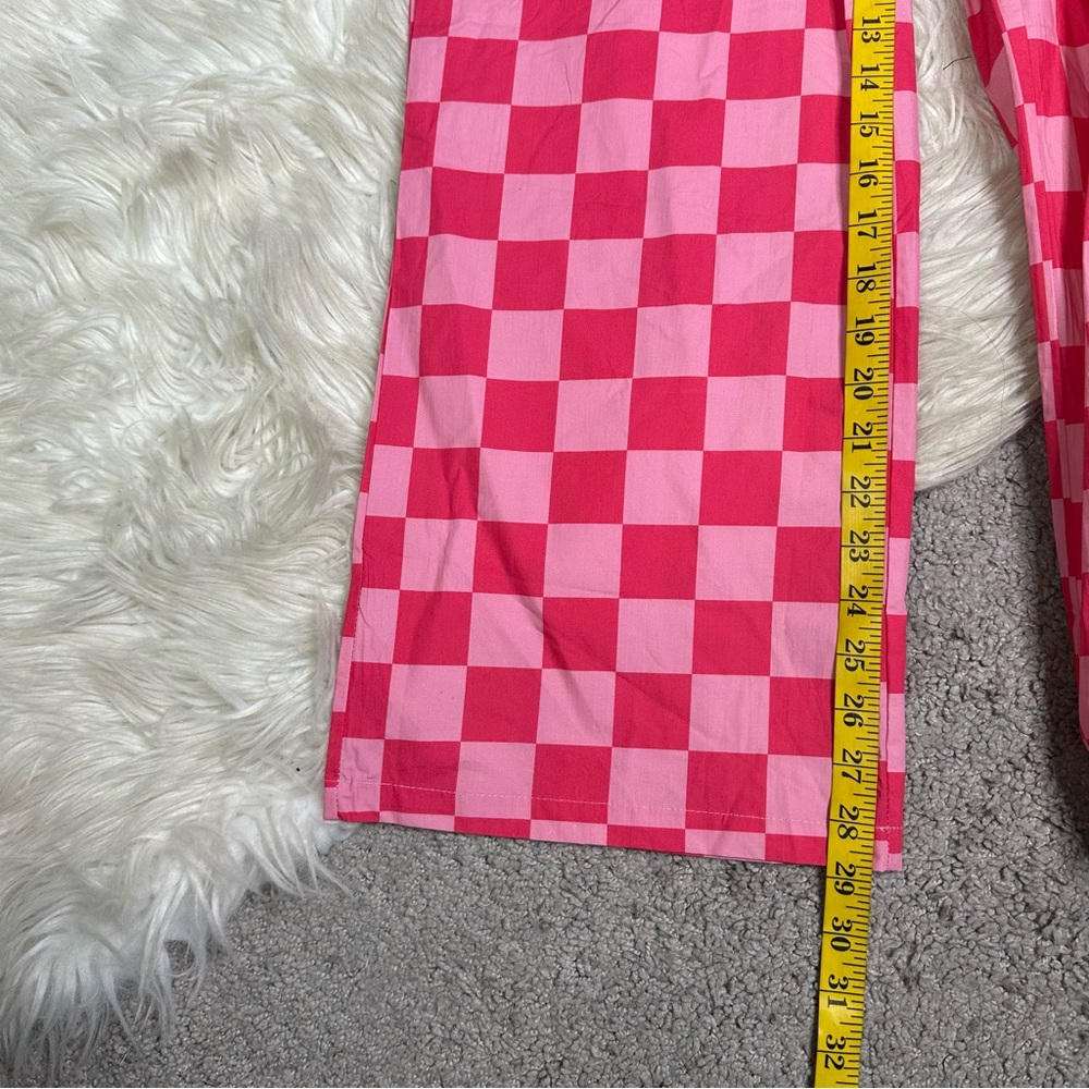 Nwt woman’s Pink Checkered straight leg pants - Picture 9 of 9